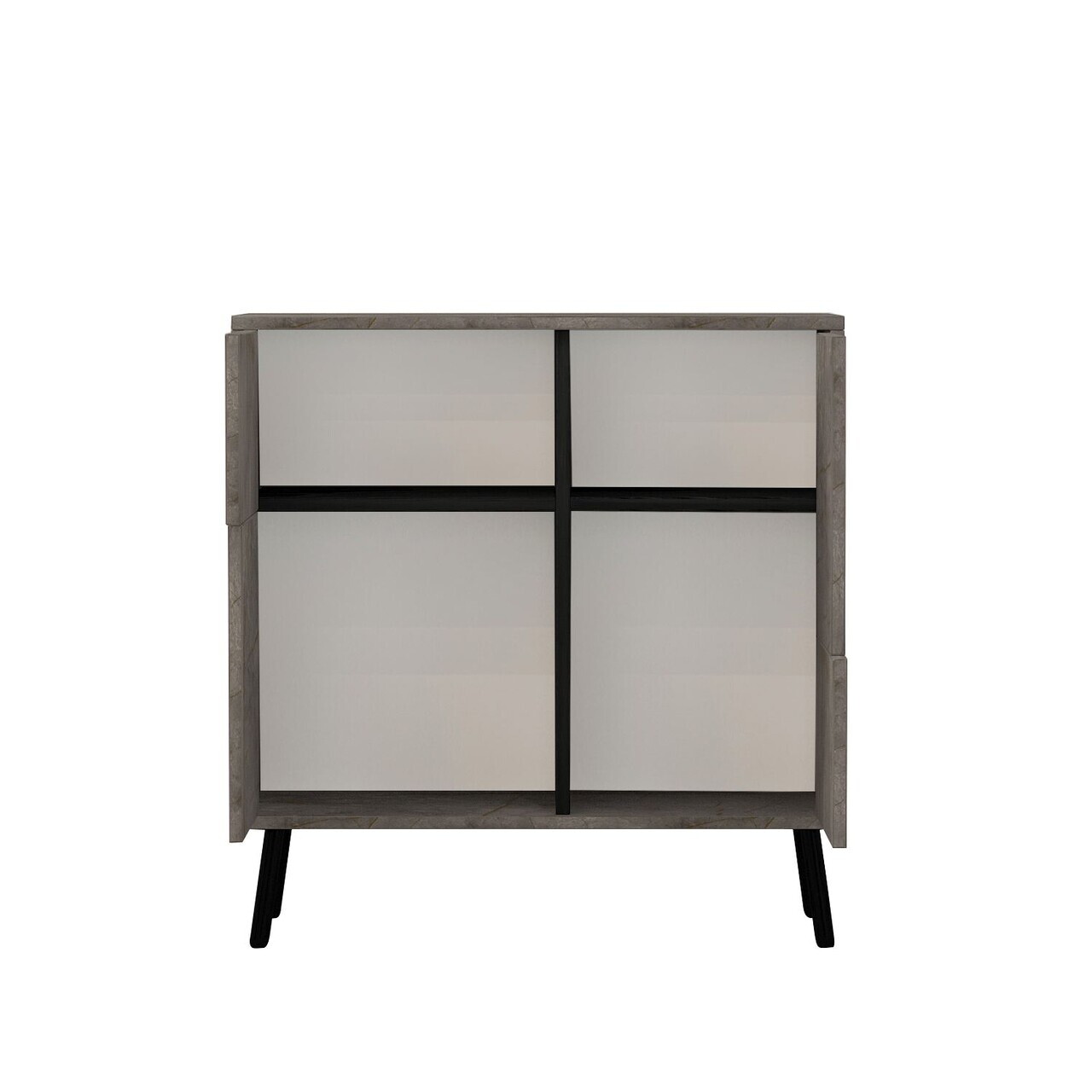 Dulap multifunctional, Hanah Home, Darien, 76.5x79.5x35 cm, PAL, Marmură / Lemn negru — imaginea 7