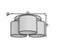 Plafoniera ELTAP, Vespillo, 45x18 cm, 3xE27, 15W, otel/PVC, verde/auriu