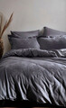 Lenjerie de pat dubla, Hoten - Grey, Primacasa by Türkiz, Bumbac Satinat