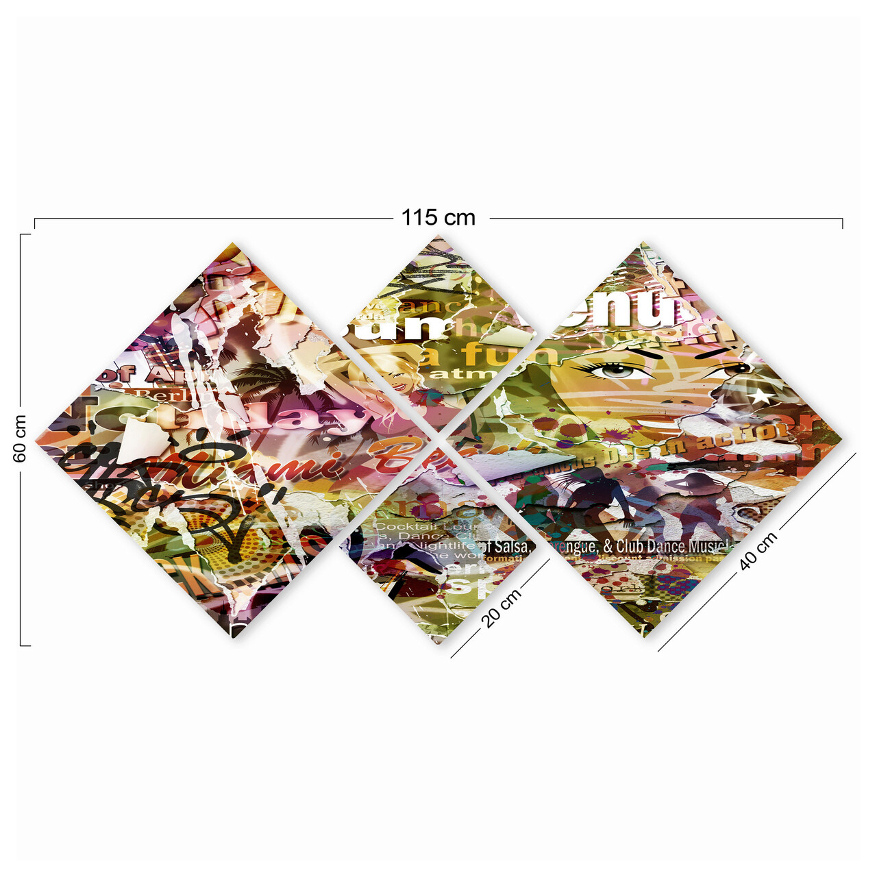 Set 4 tablouri decorative, 4MDF2812607, MDF, Imprimat UV, Multicolor