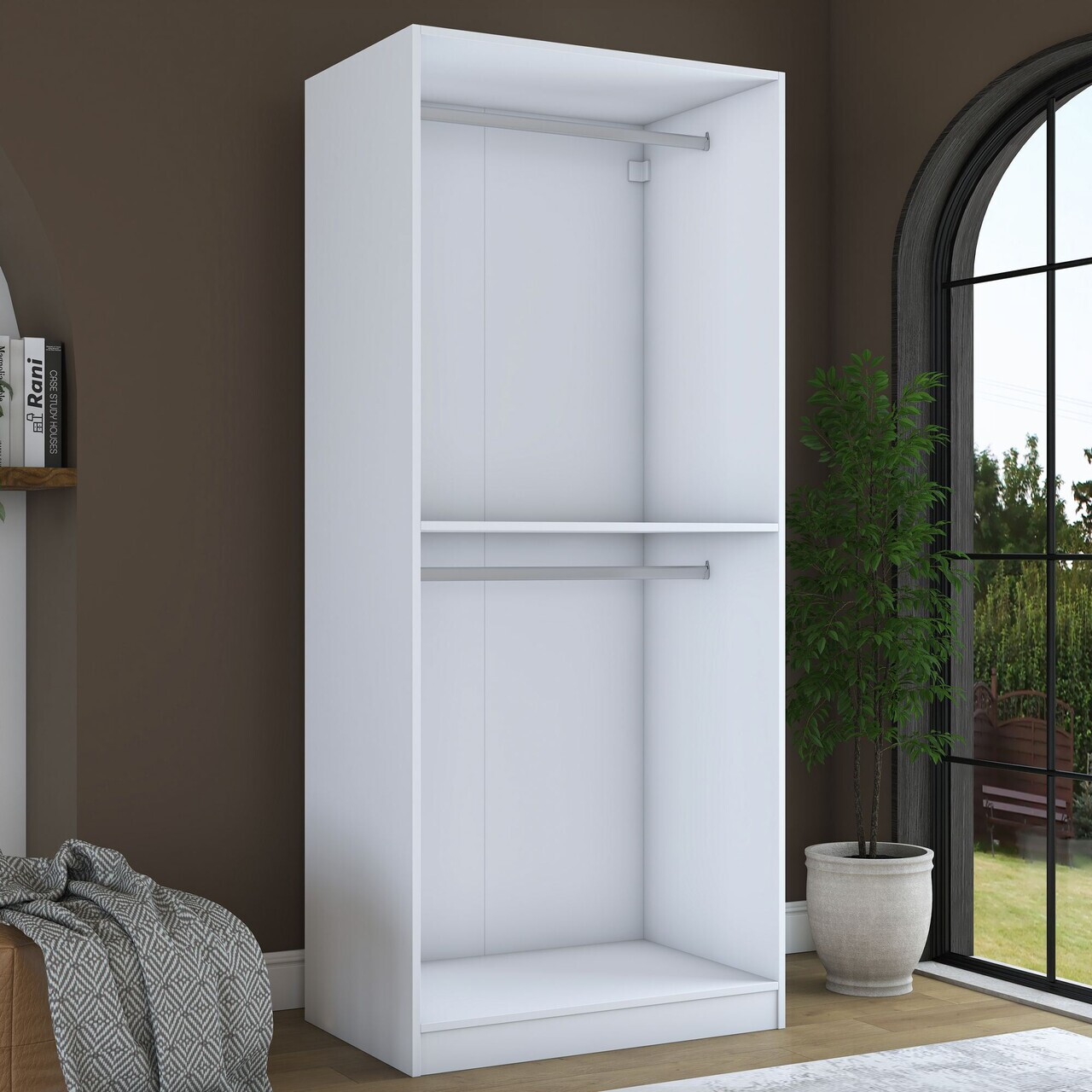 Dulap pentru haine, Hanah Home, BA230, 90x210x57.5 cm, PAL melaminat, Alb - view 7
