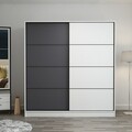 Dulap pentru haine, Minerva, Kale, 220x210x52 cm, PAL, Alb / Antracit