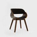 Scaun Kinke, Homla, 51.5x54x74 cm, poliester/lemn, negru