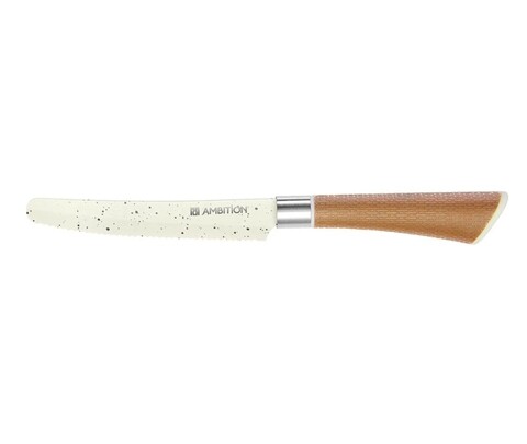 Cutit pentru legume si fructe nature, ambition, 11.5 cm, inox, crem