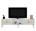 Comoda TV, Olivia, Nil, 150x44.6x29.6 cm, PAL, Alb/Auriu