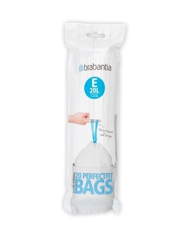 Set 20 saci de gunoi, Brabantia, PerfectFit Code E, 20 L, plastic HDPE
