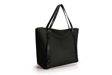 Geanta, lucky bees, 1275 black, piele ecologica, negru