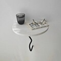 Raft de perete, Neostill, Leo, 35x35 cm, Lemn masiv, Alb/Negru