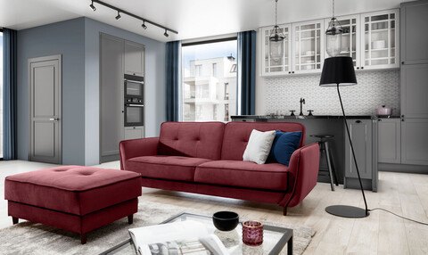 Canapea extensibila 3 locuri ELTAP, SO-BEL-25LO, Bellis, 220x90x83 cm, lemn/poliester, burgundy
