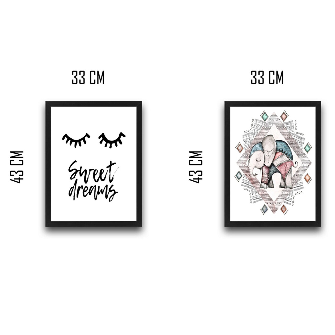 Set 2 tablouri decorative, Sweet Dreams Set, PAL, Hartie, Multicolor