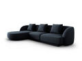 Coltar stanga 4 locuri, Tulum, Cosmopolitan Design, 255x156x70 cm, tesatura chenille, albastru regal