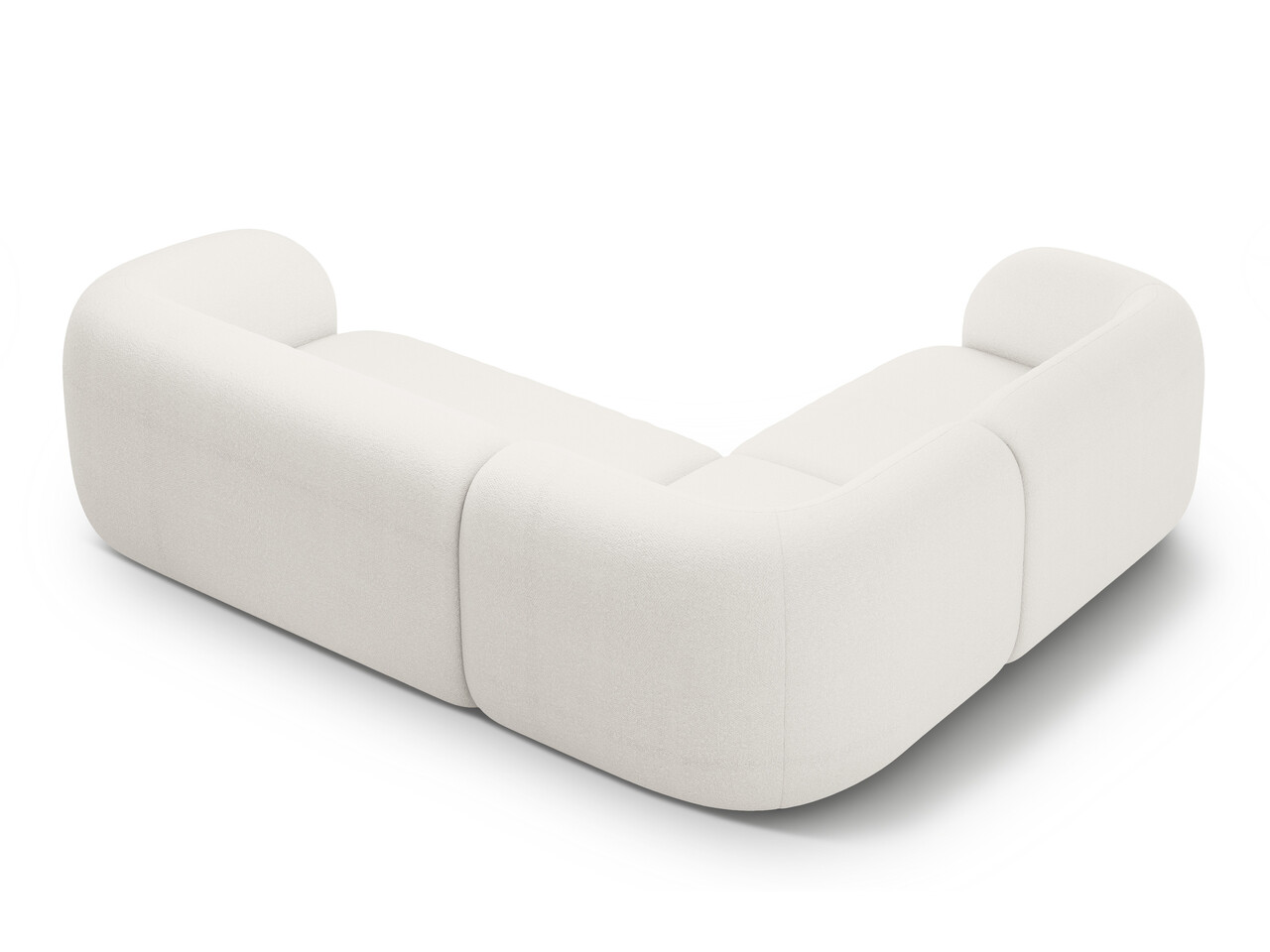 Coltar stanga 4 locuri, Kate, Micadoni, 252x220x76 cm, tesatura boucle, alb - 2 | YEO