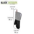 Set 2 manusi termoizolante, Wenko, Ada, 18 x 38 x 2 cm, bumbac/poliester/silicon, negru/gri