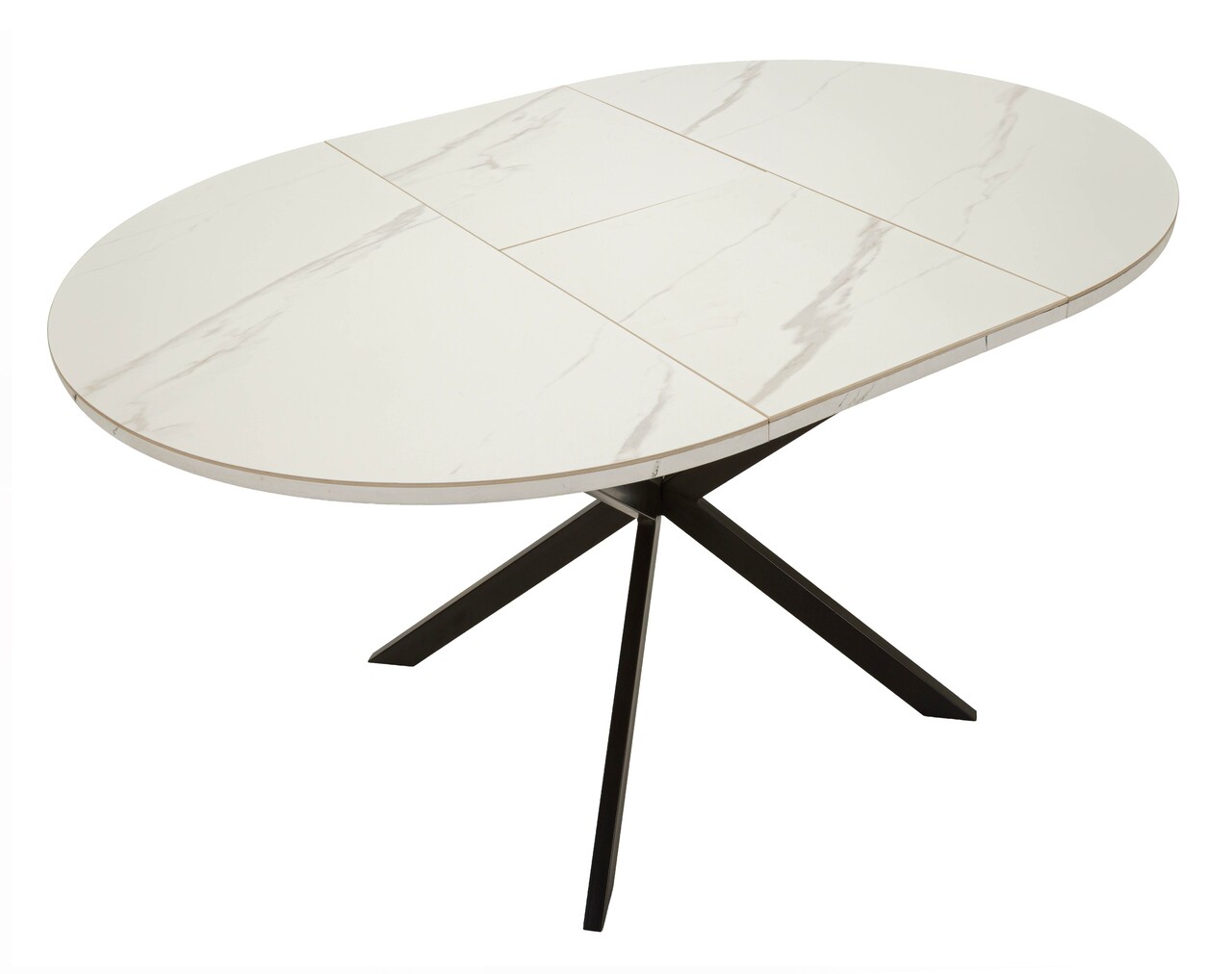 Masa extensibila dining, Mauro Ferretti, Martin, 100-140x75 cm, metal/ceramica, negru/alb - imagine 4