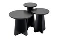 Set masute 3 piese, Nordure, Lume, PAL, Negru