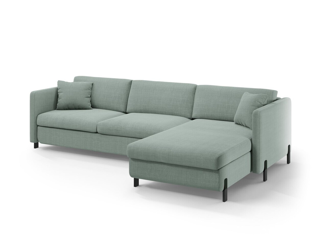 Coltar extensibil dreapta 5 locuri, Gloria, Micadoni Home, 286x170x88 cm, tesatura structurata, verde menta — imaginea 3