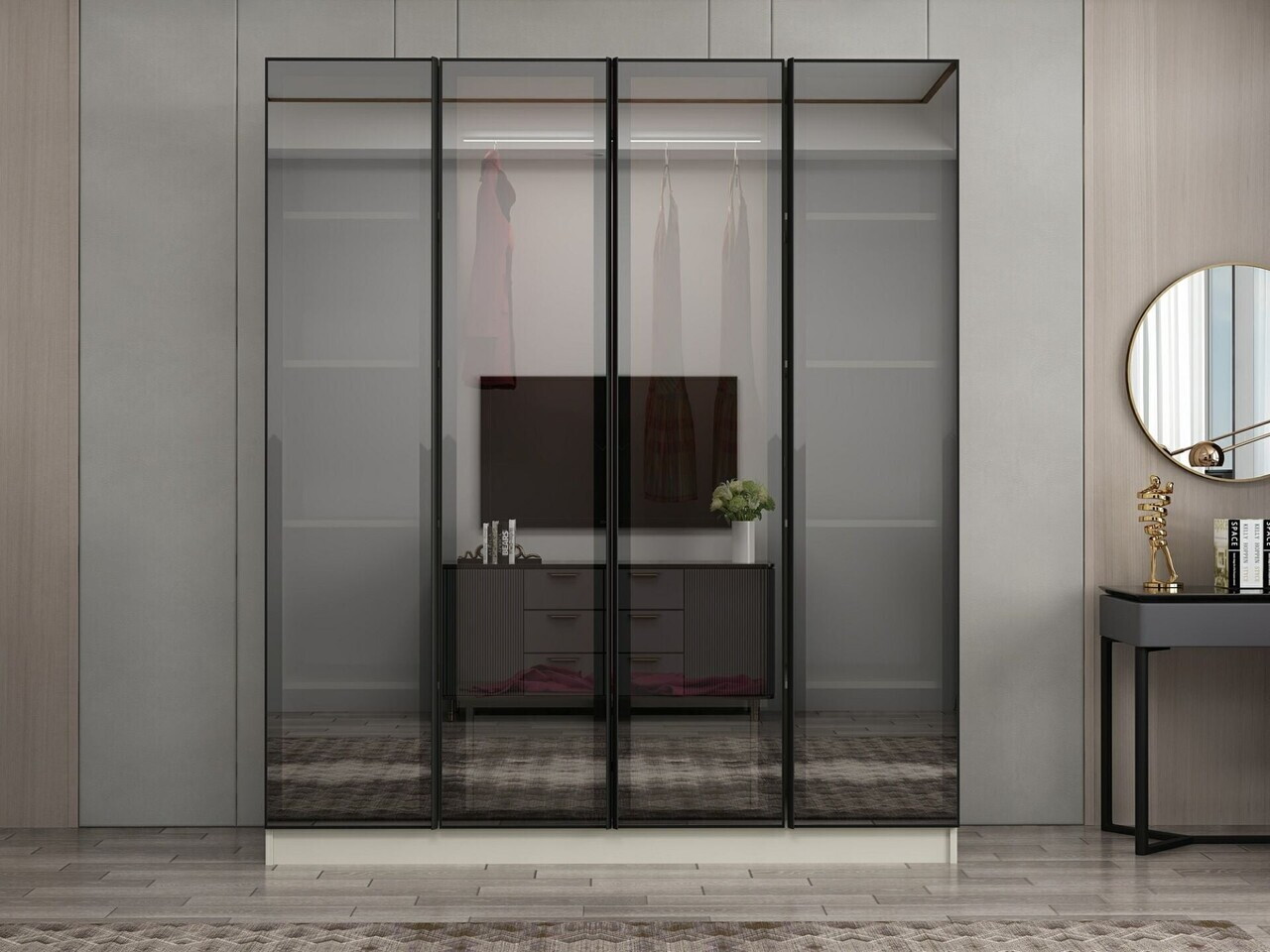 Dulap pentru haine, Hanah Home, Nisa, 180x210x52 cm, Gresie
