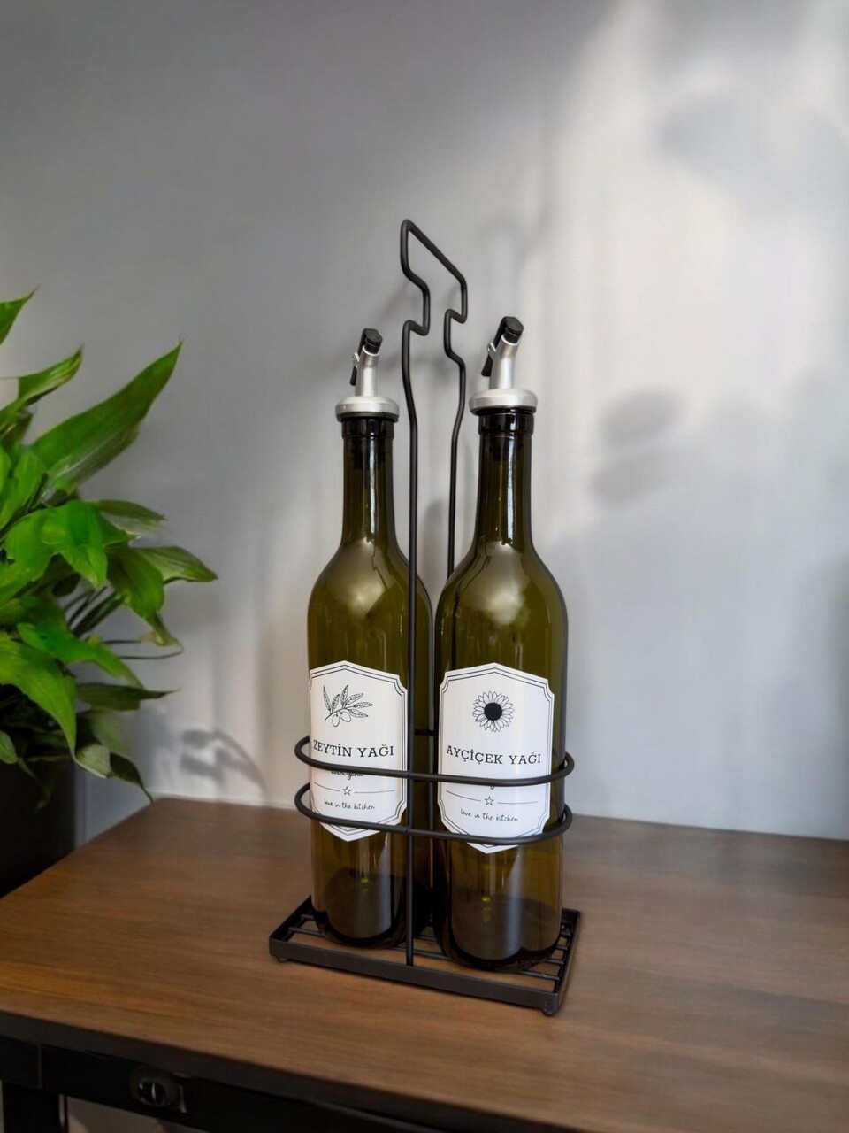 Set sticle dispenser ulei si otet, Hermia, 435SLW1106, Dimensiuni suport: 9 x 17 x 40 cm (1 bucată), Negru - imagine 4
