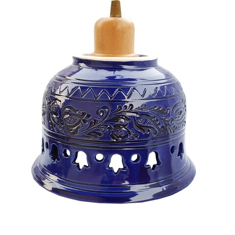 Pendul radacini - laleaua, deco republic, e27, 1x60w, ceramica, albastru
