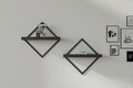Raft de perete, Asse Home, Sezo, 42.4x42.4x15 cm, Antracit / Nuc