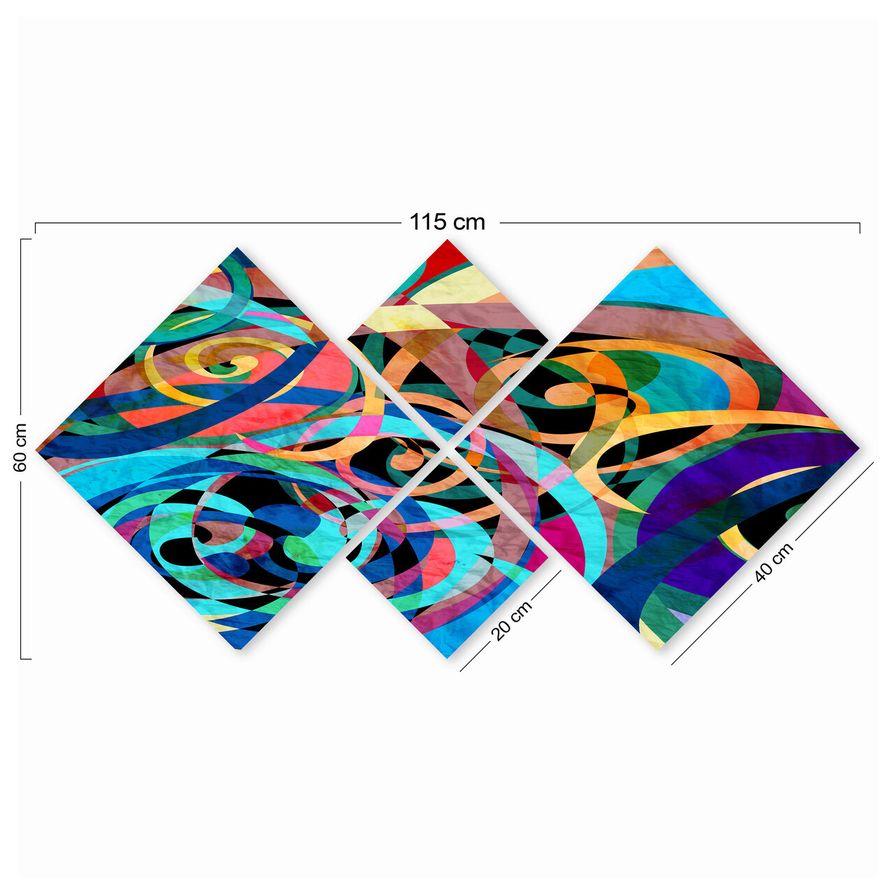 Set 4 tablouri decorative, 4MDF289202369, MDF, Imprimat UV, Multicolor