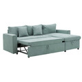 Coltar extensibil reversibil Lilian, Pakoworld, 225x148x81 cm, textil, menta
