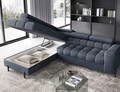 Coltar extensibil stanga 5 locuri ELTAP, LT-40AU, Ferucce, 276x200x93 cm, lemn/poliester, albastru inchis