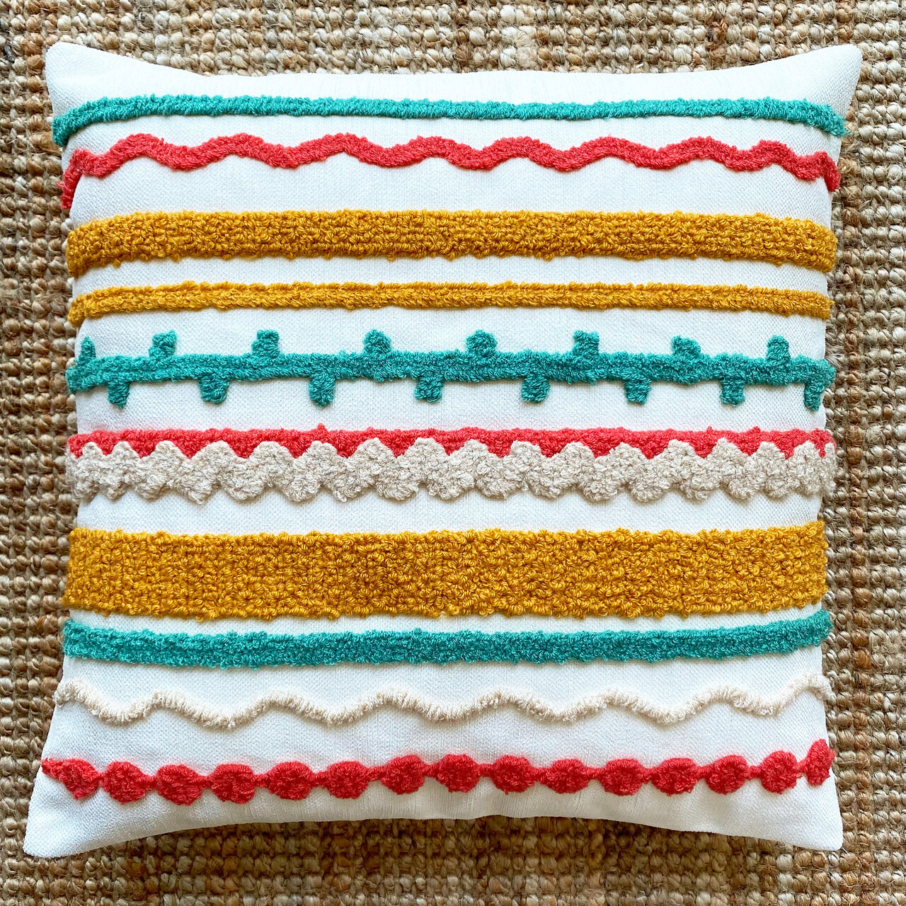 Set 2 perne decorative, Desert Love, Material: 20% in, 80% poliester, Coral închis / Verde / Muștar / Galben - 1 | YEO