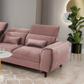 Coltar extensibil stanga 4 locuri ELTAP, Foble, 267x196x100 cm, lemn/poliester, roz