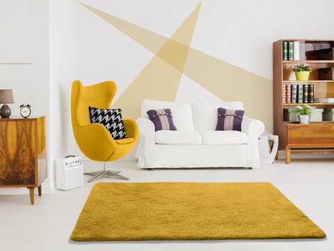 Covor, Alpaca Liso Mustard, 160 x 230 cm, 100% poliester, mustar