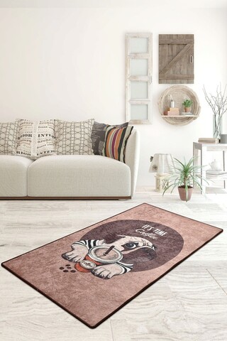 Covor de hol, pugs, 50% catifea/50% poliester, multicolor