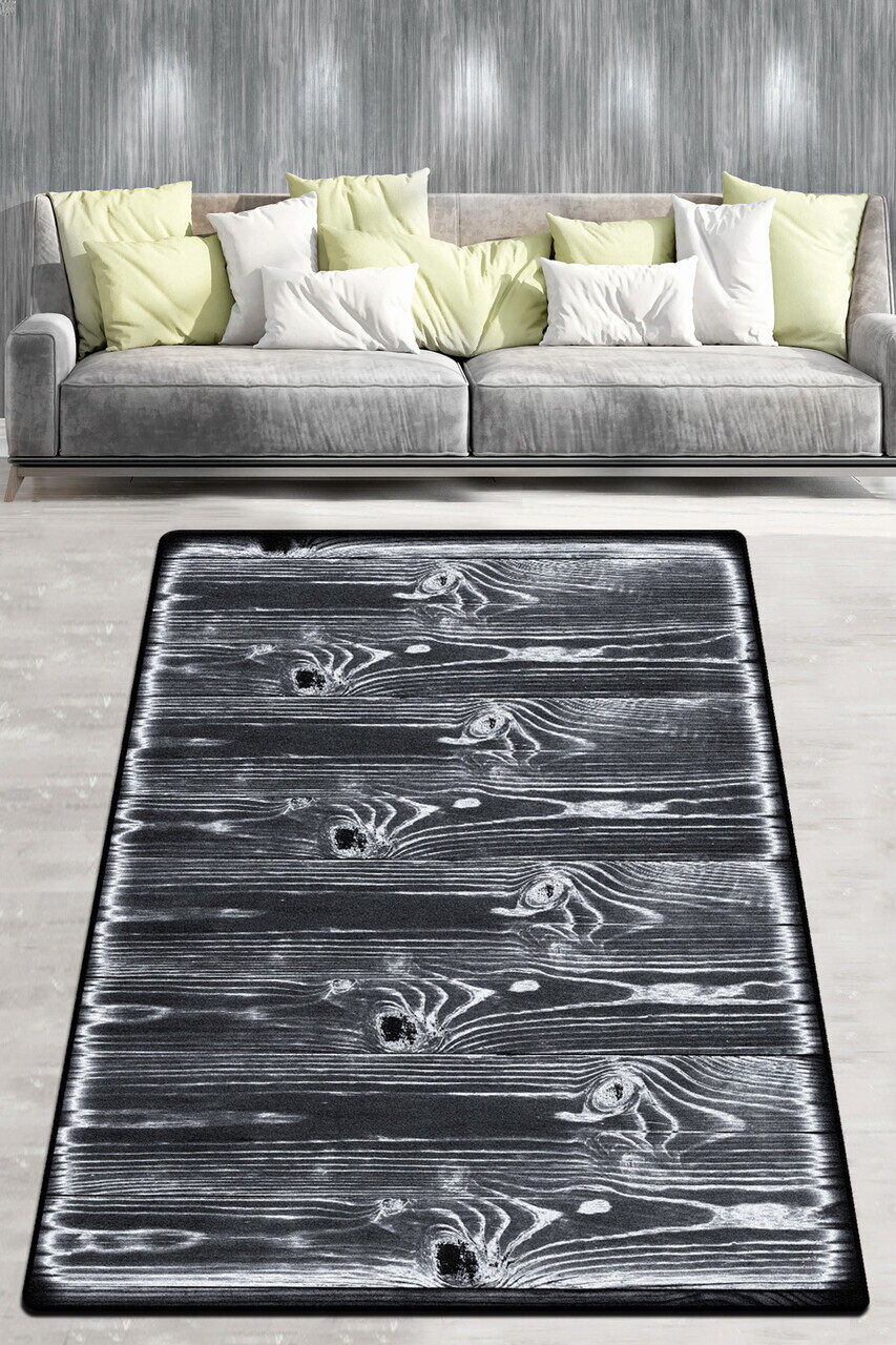 Covor, Laminate Djt, 120x180 cm, Alb/Negru