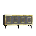 Consola, Olivia, Karya, 150x40x79 cm, PAL , Antracit / Aur