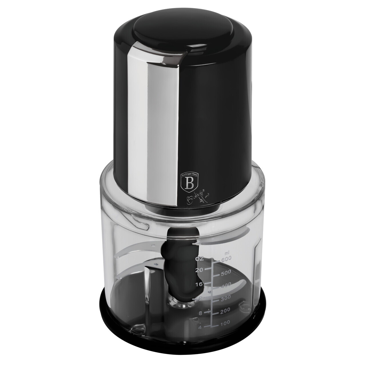 Tocator 2 in 1 Berlinger Haus, Black Silver, 600 ml, plastic, negru/transparent - imagine 3