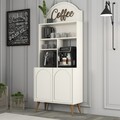 Dulap de bar pentru cafea, Hommy Craft, Lyon 80, PAL, Crema/Nuca