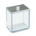 Suport pentru betisoare de urechi si dischete demachiante, Clarity, iDesign, 9x6.5x11 cm, transparent