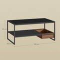 Masuta de cafea Columbian, Vasagle, 100x55x45 cm, MDF/PAL, negru