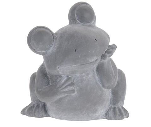 Poza Ghiveci Frog, 19.5x17.5x20.5 cm, ciment, gri