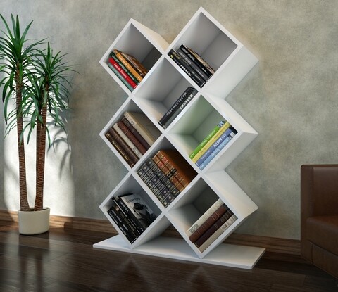 Biblioteca Kumsal, Decorotika, 90×19.5×129 cm, alb 90x19.5x129