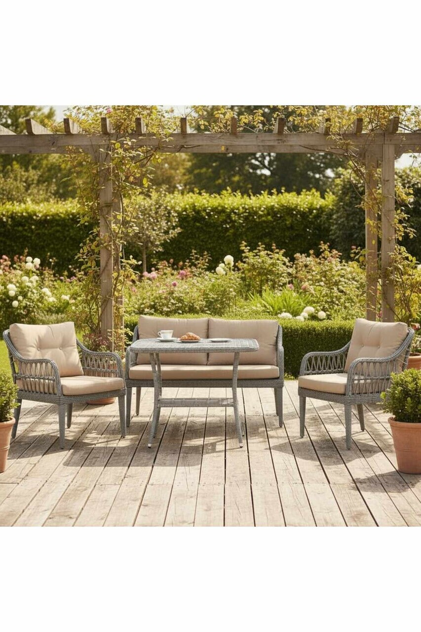 Set mobilier de gradina Hanah Home Fiori ALUMINIU Bej