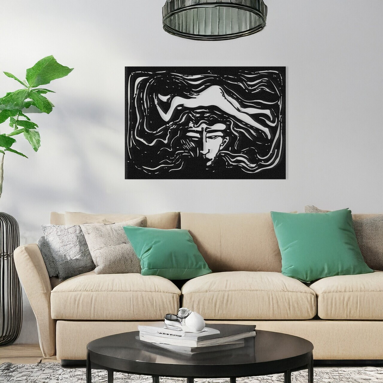 Decoratiune de perete, RT-AWD-093, Dimensiuni: 58,5 x 41 cm, Negru