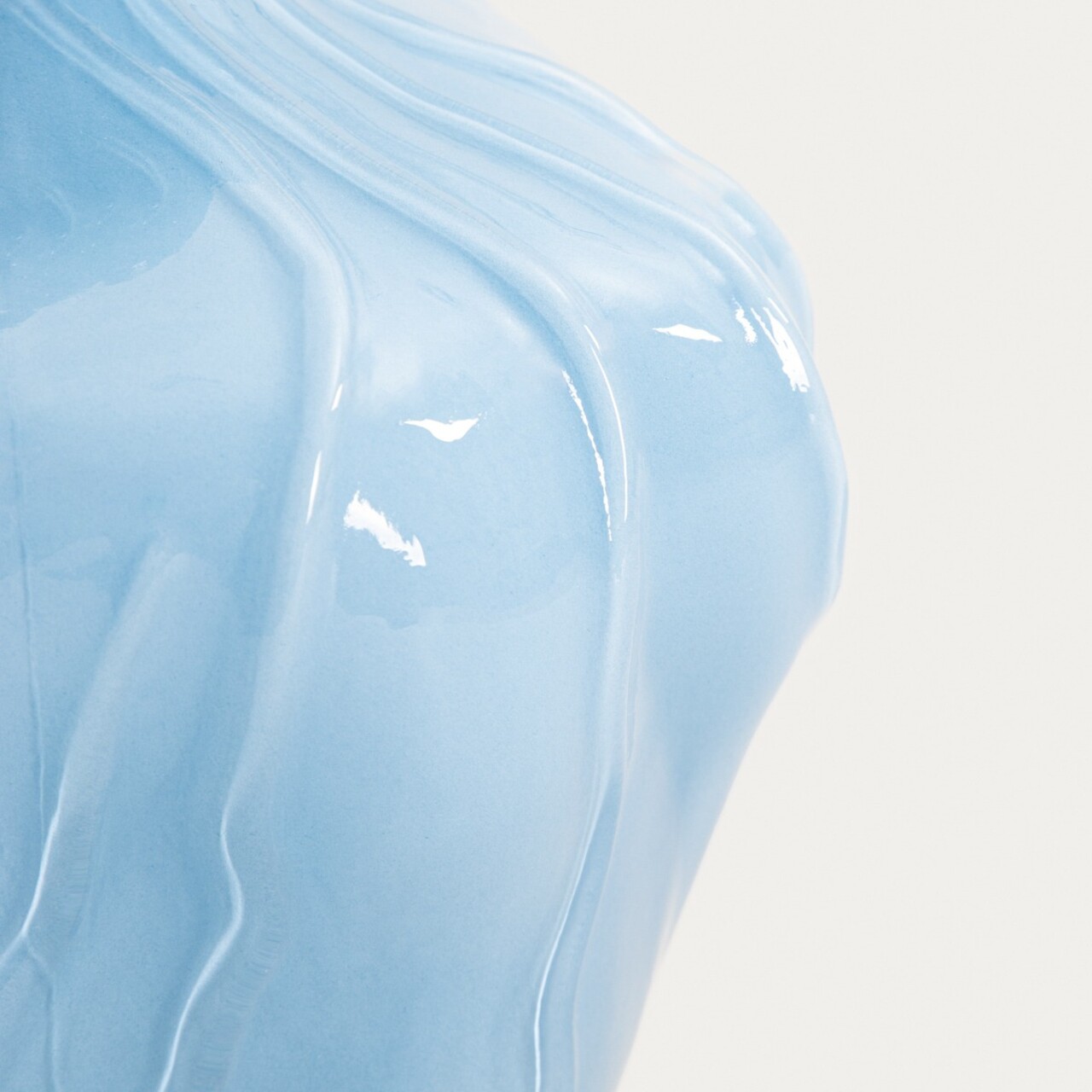 Vaza Coralia, Homla, 21x24 cm, sticla, albastru - imagine 4