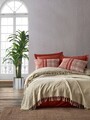 Set cuvertura de pat dubla Pique, 4 piese, 220x240 cm, 100% bumbac ranforce, Cotton Box, Origin, bej