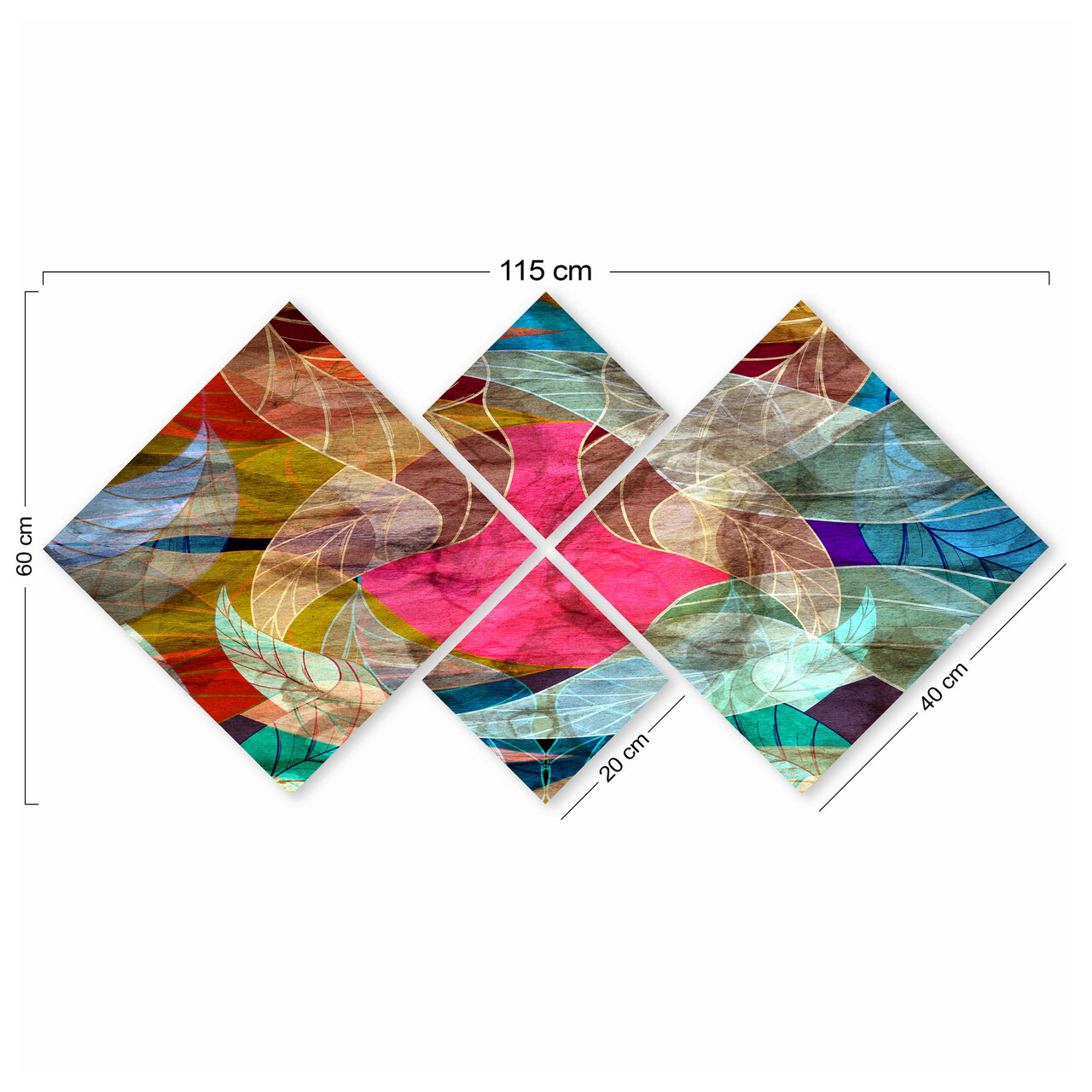 Set 4 tablouri decorative, 4MDF225299638, MDF, Imprimat UV, Multicolor