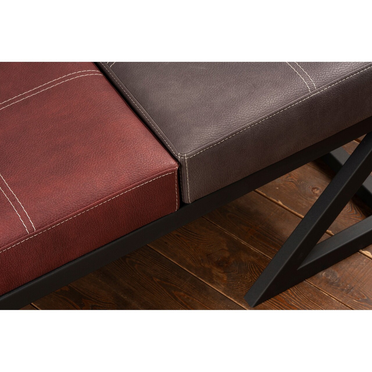 Taburet, Grace, 591GRC1113, Metal, Antracit / Roșu Claret - 2 | YEO