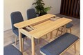 Set masa extensibila si 6 scaune, Vella, Vina Mini 03 1048, PAL, Stejar / Albastru închis