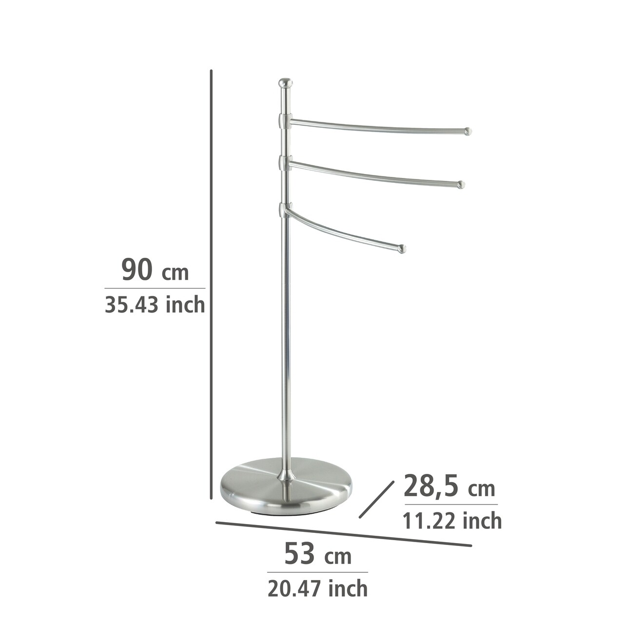 Suport pentru prosoape, Wenko, Adiamo, 28.5 x 90 x 53 cm, inox