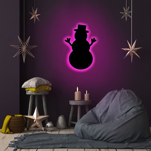 Lampa de perete Snowman 2, Neon Graph, 25×30 cm, roz mezoni.ro