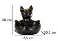 Statueta / figurina decorativa cu tava Dog Ball, Mauro Ferretti, 18.5x20.5x20 cm, polirasina, negru/auriu