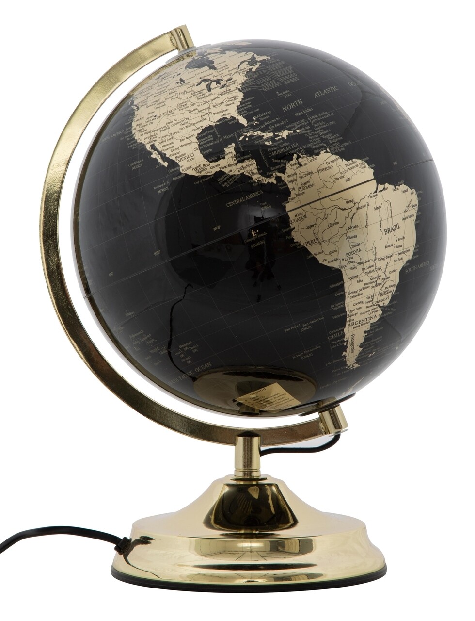 Decoratiune Luminoasa Globe Globe, Mauro Ferretti, Ø25x38 Cm, 1 X 40W, Negru/auriu